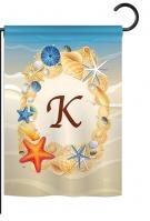 Summer K Monogram Garden Flag