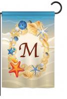 Summer M Monogram Garden Flag