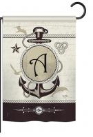 Nautical A Monogram Garden Flag