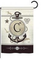 Nautical C Monogram Garden Flag