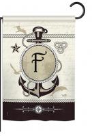 Nautical F Monogram Garden Flag