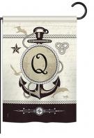 Nautical Q Monogram Garden Flag