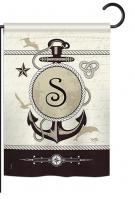 Nautical S Monogram Garden Flag