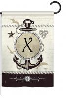 Nautical X Monogram Garden Flag