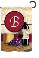 Wine B Monogram Garden Flag