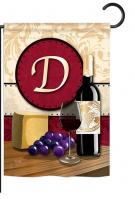 Wine D Monogram Garden Flag