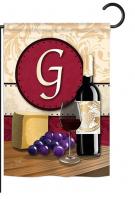 Wine G Monogram Garden Flag