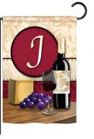 Wine J Monogram Garden Flag