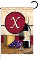 Wine X Monogram Garden Flag