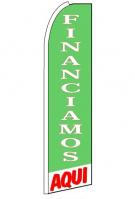 Financiamos Aqui Green Feather Flag 3\' x 11.5\'