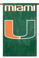 Miami Hurricanes Applique Banner Flag 44\