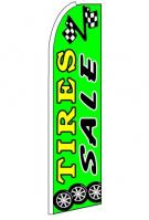 Tire Sale (Sideways, Green) Feather Flag 3\' x 11.5\'