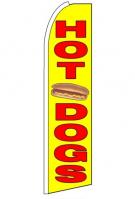 Hot Dogs Yellow Feather Flag 3\' x 11.5\'