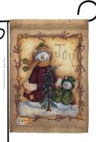 Christmas Joy Snowman Decorative Garden Flag