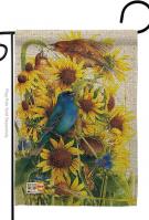 Spring Sunflower & Birds Garden Flag