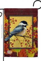 Autumn Chickadee Garden Flag