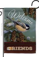 Welcome Chickadee Garden Flag