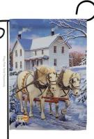 Winter Horses Decorative Garden Flag