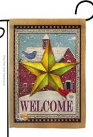 Welcome Winter Farm Garden Flag