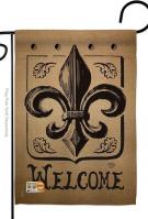 Welcome Fleur De Lys Garden Flag