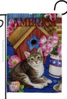 America Proud Kitten Cat Garden Flag