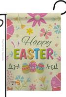 Happy Easter Colourful Flowers Garden Flag