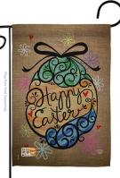 Colourful Happy Easter Egg Garden Flag