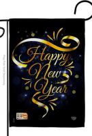 Gold Happy New Year Garden Flag