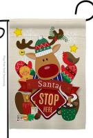 Santa Stop Here Decorative Garden Flag