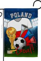 Poland Soccer Garden Flag