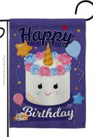 Unicorn Birthday Cake Garden Flag