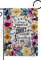 Christ Who Strengthens Me Garden Flag