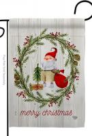 Nisse Gnome Wreath Garden Flag