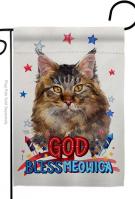 Patriotic Maine Coon Garden Flag