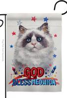 Patriotic Blue Bicolor Ragdoll Garden Flag