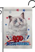 Patriotic Bicolor Ragdoll Garden Flag