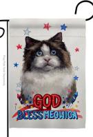 Patriotic Mitted Ragdoll Garden Flag