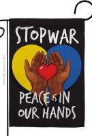 Stop War Peace Our Hands Garden Flag