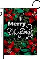 Merry Poinsettia Garden Flag