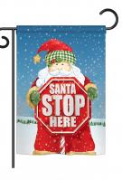 Santa Stop Here Garden Flag