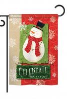 Celebrate The Season Snowman Garden Flag