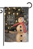 Most Wonderful Time Snowman Garden Flag