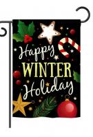 Happy Winter Holiday Garden Flag