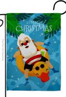 Christmas In Summer Garden Flag