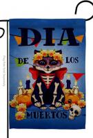 Dia de Muertos Cat Garden Flag