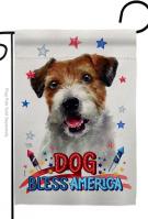 Patriotic Parson Russell Terrier Garden Flag