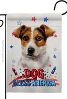 Patriotic Russell Terrier Garden Flag