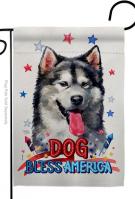 Patriotic Alaskan Malamute Garden Flag
