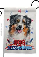 Patriotic Australian Shepherd Garden Flag