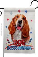 Patriotic Basset Hound Garden Flag